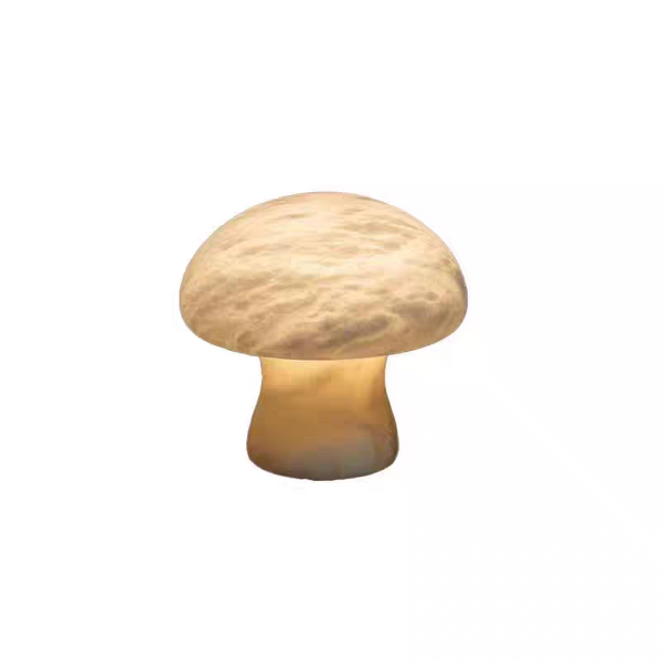 Designer Alabaster Mushroom Table Lamp with Hidden LED Light