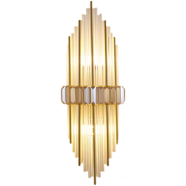 Luxury Brass Crystal Wall Sconce for Bedroom and Living Room