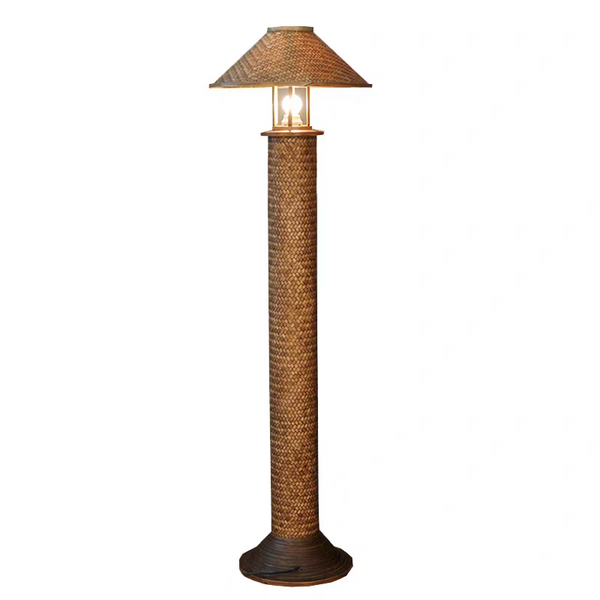 Thai Handwoven Bamboo Floor Lamp for Villa or Hotel Décor