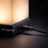 1ST LIGHTING Modern Cube USB Table Lamp –Grey