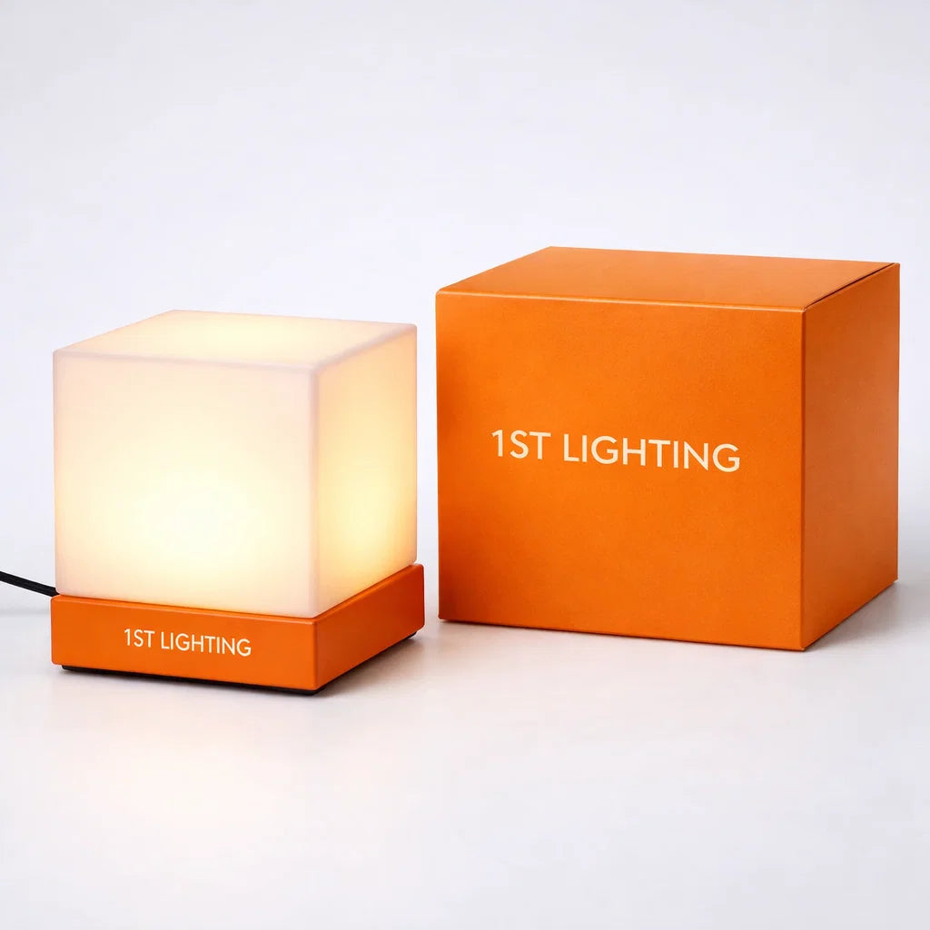 1ST LIGHTING Modern Cube USB Table Lamp –Grey