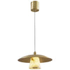 Adjustable Brass Pendant Light with Natural Alabaster Shade