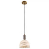 Modern Brass Pendant Light with Natural Alabaster Shades
