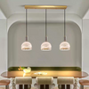 Modern Brass Pendant Light with Natural Alabaster Shades