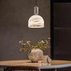 Modern Brass Pendant Light with Natural Alabaster Shades