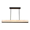 Modern Linear Brass Pendant Light with Natural Alabaster Shade