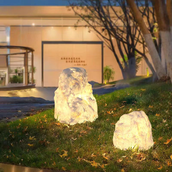 Outdoor Waterproof Resin Rock Garden Light for Lawn and Courtyard